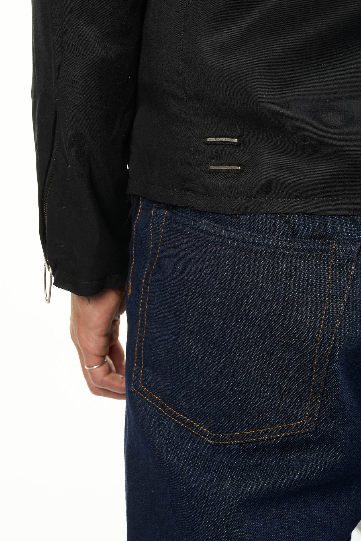 DANIELE BASTA LEATHER AND SILVER JACKET